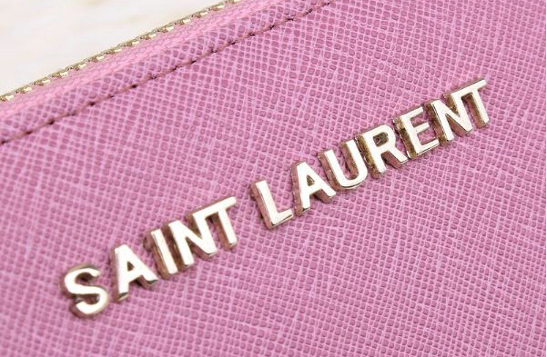 Hot Sale!2015 New Saint Laurent Bag Outlet- YSL Saffiano Leather Zippy Wallet 340841Pink - Click Image to Close